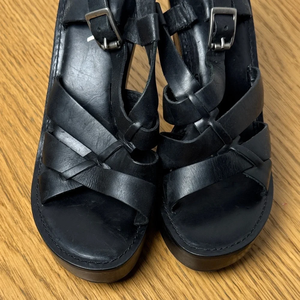 MIA Black Platform Strappy Heels